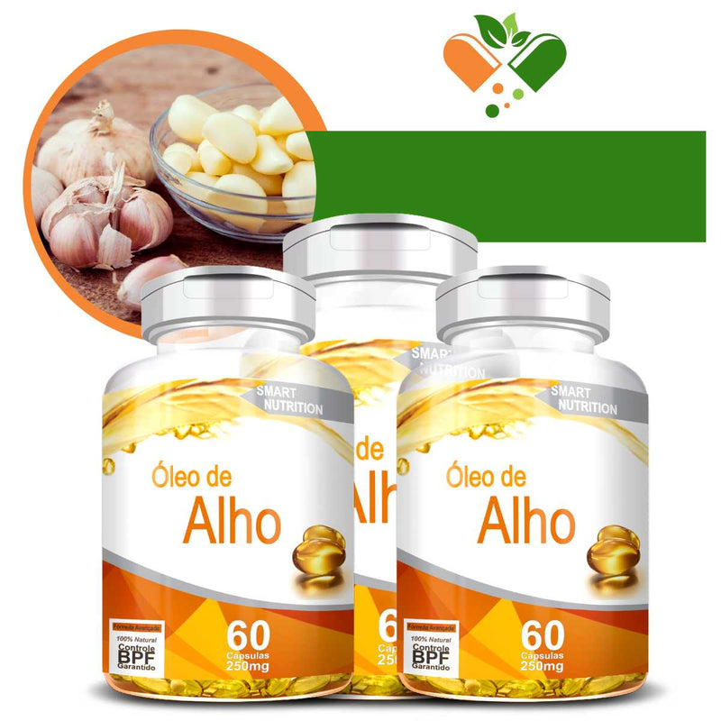 Kit com 3 Óleo De Alho 250mg 60 Cápsulas