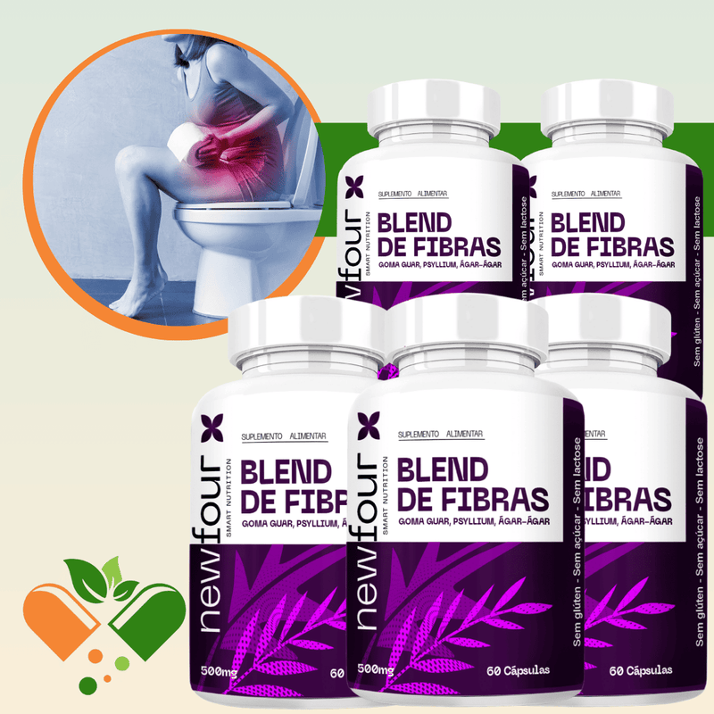 BLEND DE FIBRAS KIT COM 5 POTES COM TOTAL DE 300 CAPSULAS