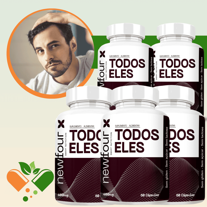 TODOS ELES KIT COM 5 POTES COM TOTAL DE 300 CAPSULAS