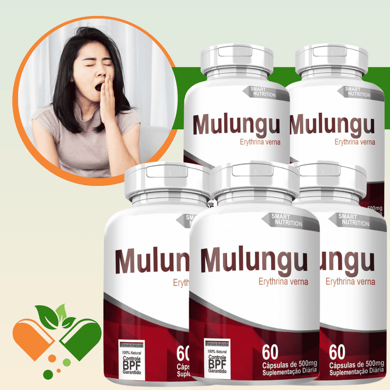 MULUNGU KIT COM 5 POTES COM TOTAL DE 300 CAPSULAS