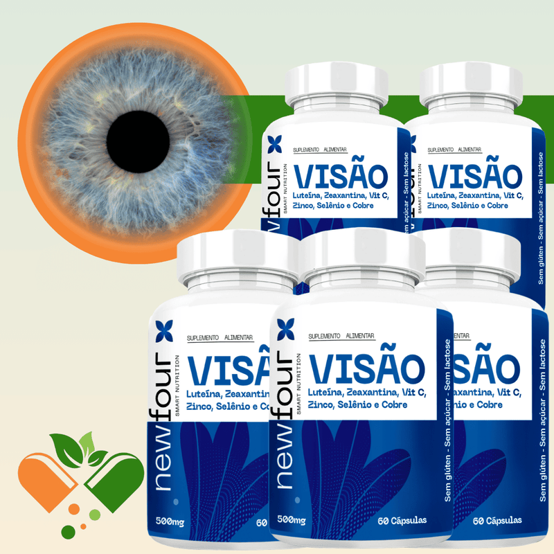 VISÃO KIT COM 5 POTES COM TOTAL DE 300 CAPSULAS