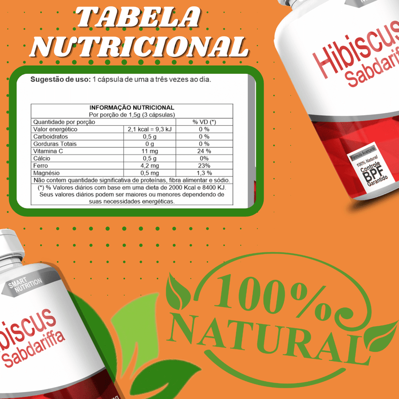 Compre 2 Leve 3 Hibisco 500mg 60 Cápsulas