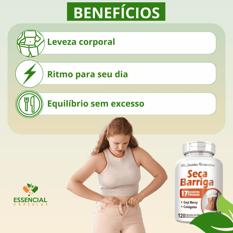 Kit com 3 Potes Seca Barriga 500mg 120 Cápsulas