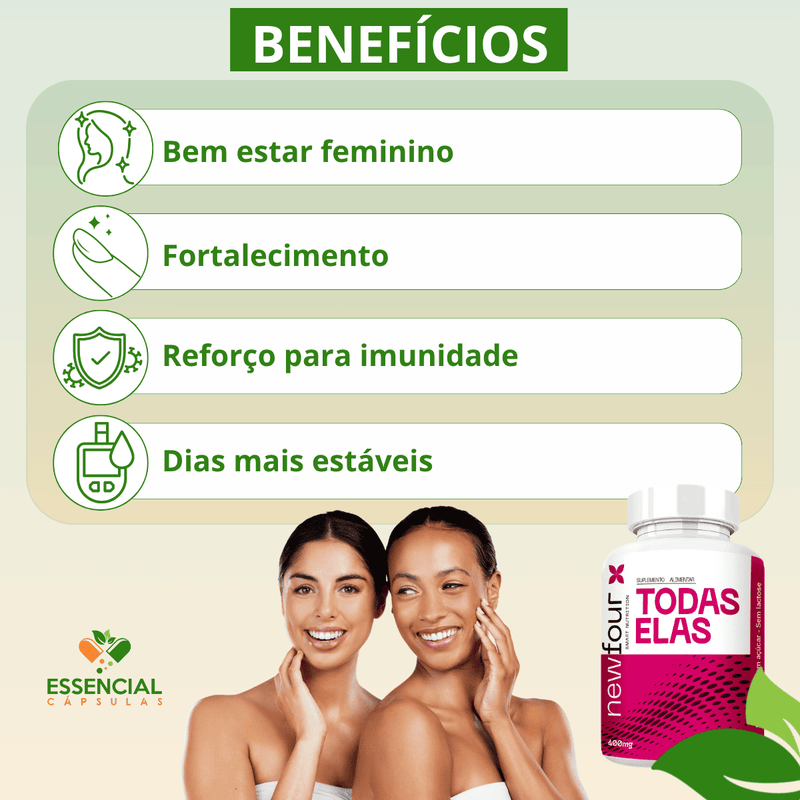 TODAS ELAS  KIT COM 3 POTES COM TOTAL DE 180 CAPSULAS