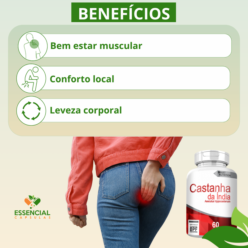 CASTANHA DA ÍNDIA  KIT COM 3 POTES COM TOTAL DE 180 CAPSULAS