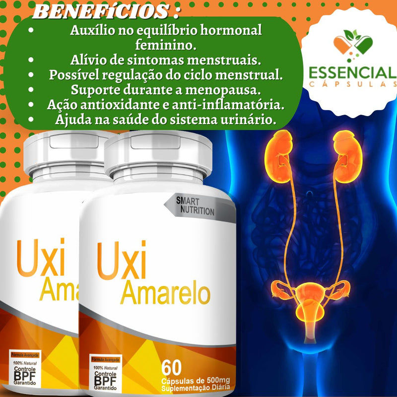 Kit com 3 Uxi Amarelo 500mg 60 Cápsulas