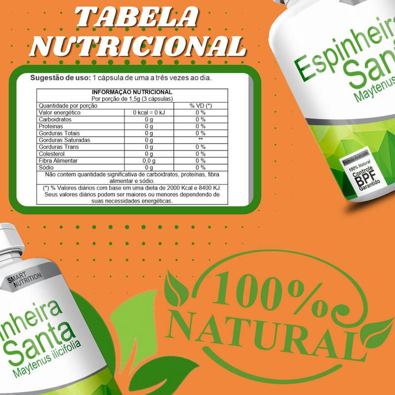 Espinheira Santa 500MG 120 Cápsulas