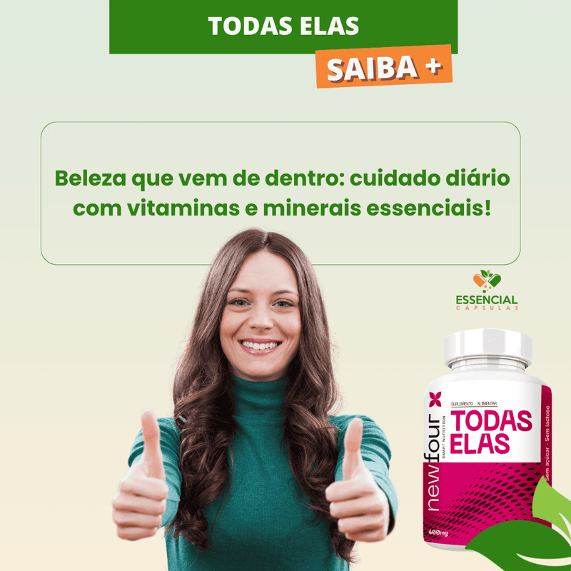 TODAS ELAS  KIT COM 3 POTES COM TOTAL DE 180 CAPSULAS