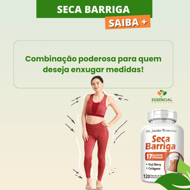 Kit com 3 Potes Seca Barriga 500mg 120 Cápsulas