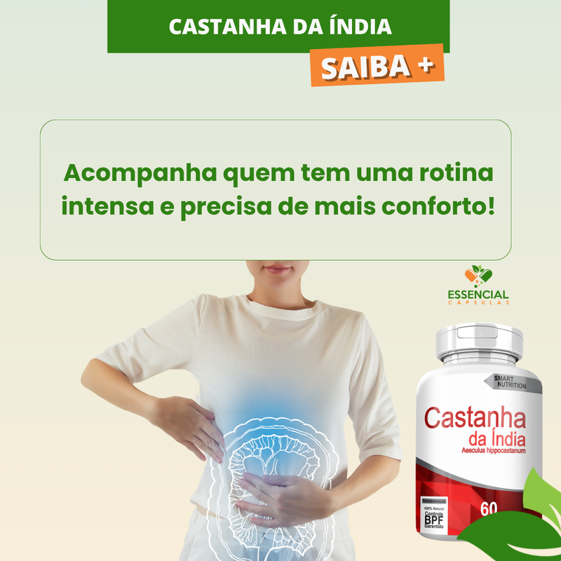 CASTANHA DA ÍNDIA  KIT COM 3 POTES COM TOTAL DE 180 CAPSULAS