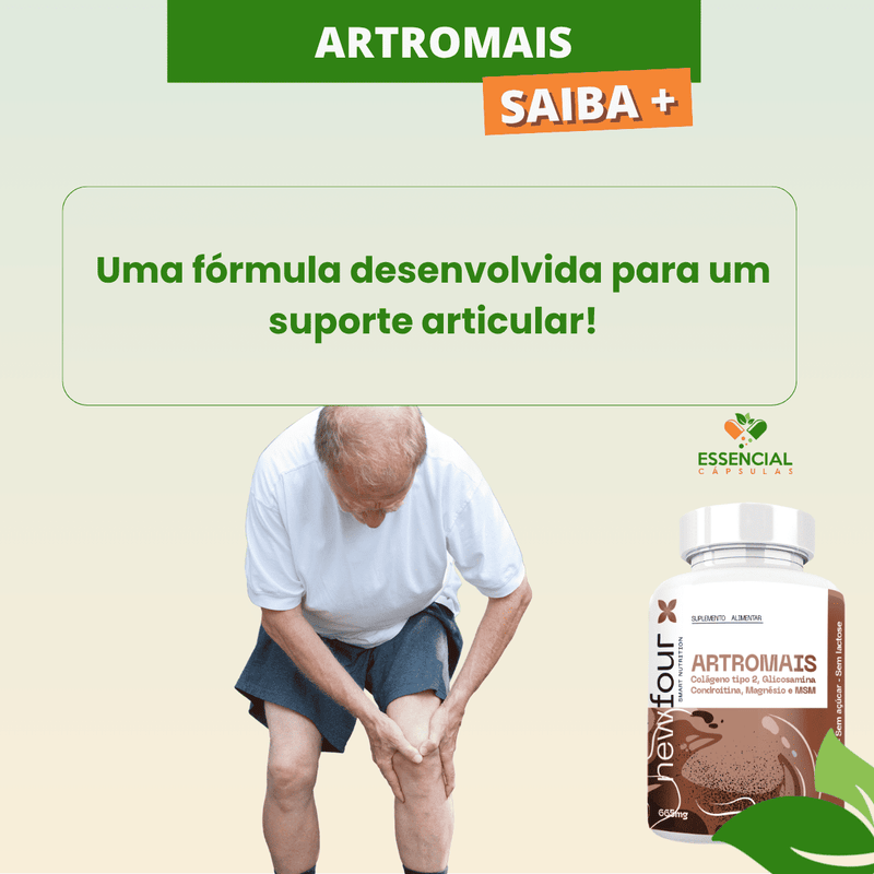 ARTROMAIS - COLÁGENO TIPO 2 , GLICOSAMINA , CONDROITINA , MAGNÉSIO E MSM KIT COM 3 POTES COM TOTAL DE 180 CAPSULAS