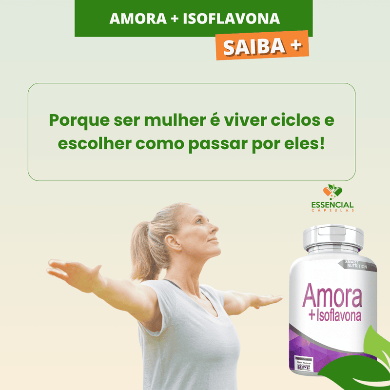 AMORA COM ISOFLAVONA KIT COM 3 POTES COM TOTAL DE 180 CAPSULAS