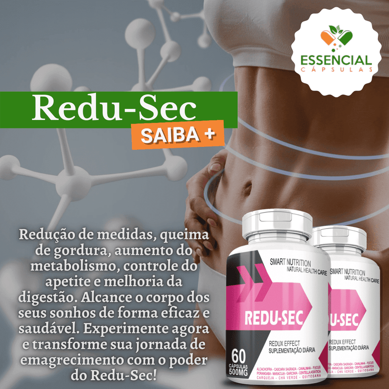 Kit com 5 Potes Redu-sec 500mg 60 Cápsulas