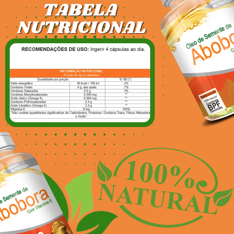 Compre 2 Leve 3 Potes Semente De Abóbora 1000mg 60 Cápsulas