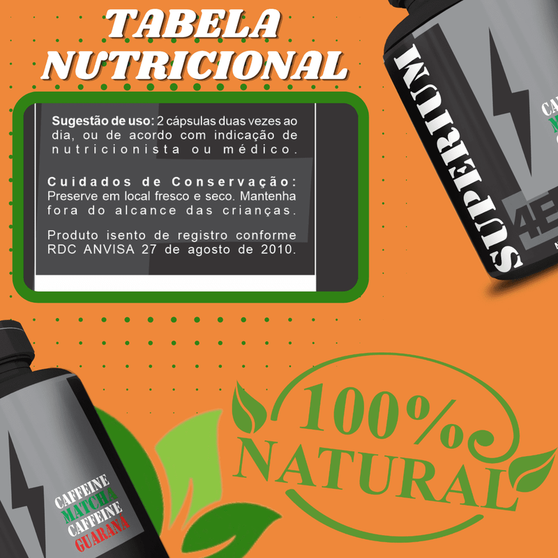 Compre 2 Leve 3 Superium (Matcha+Guarana) 500mg 60 Cápsulas