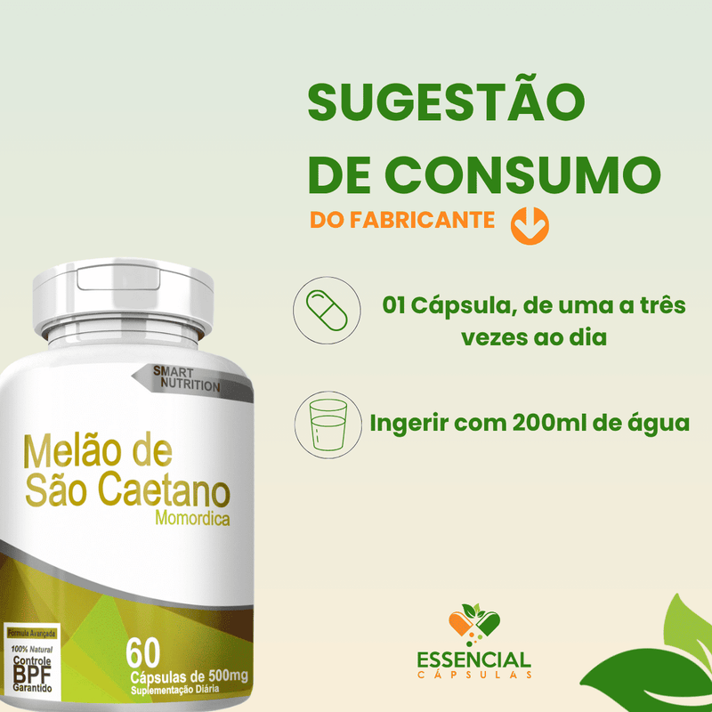 MELÃO DE SÃO CAETANO KIT COM 5 POTES COM TOTAL DE 300 CAPSULAS