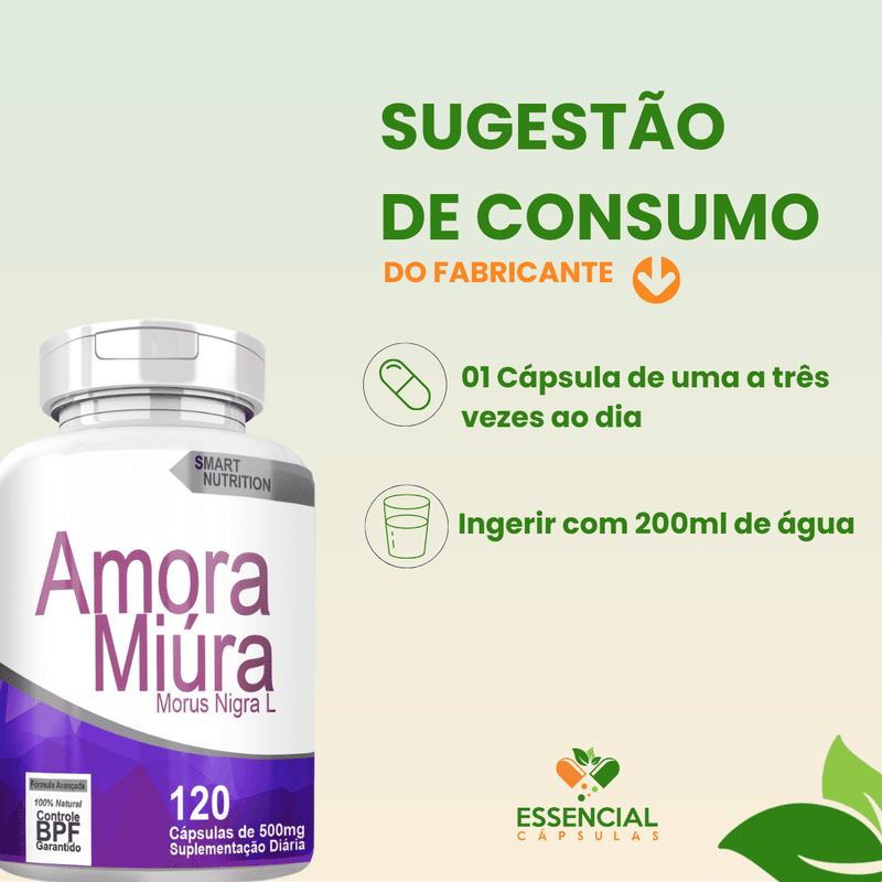 Kit com 3 Potes Amora Miura  500mg 120 Cápsulas