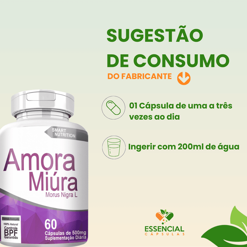 Kit com 3 Amora Miura 500MG 60 Cápsulas
