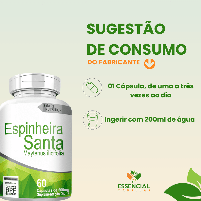 ESPINHEIRA SANTA KIT COM 3 POTES COM TOTAL DE 180 CAPSULAS