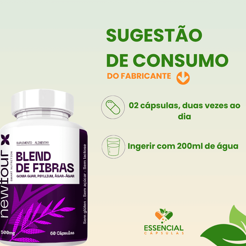 BLEND DE FIBRAS KIT COM 5 POTES COM TOTAL DE 300 CAPSULAS