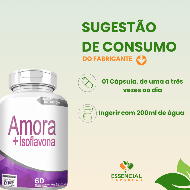 AMORA COM ISOFLAVONA KIT COM 3 POTES COM TOTAL DE 180 CAPSULAS