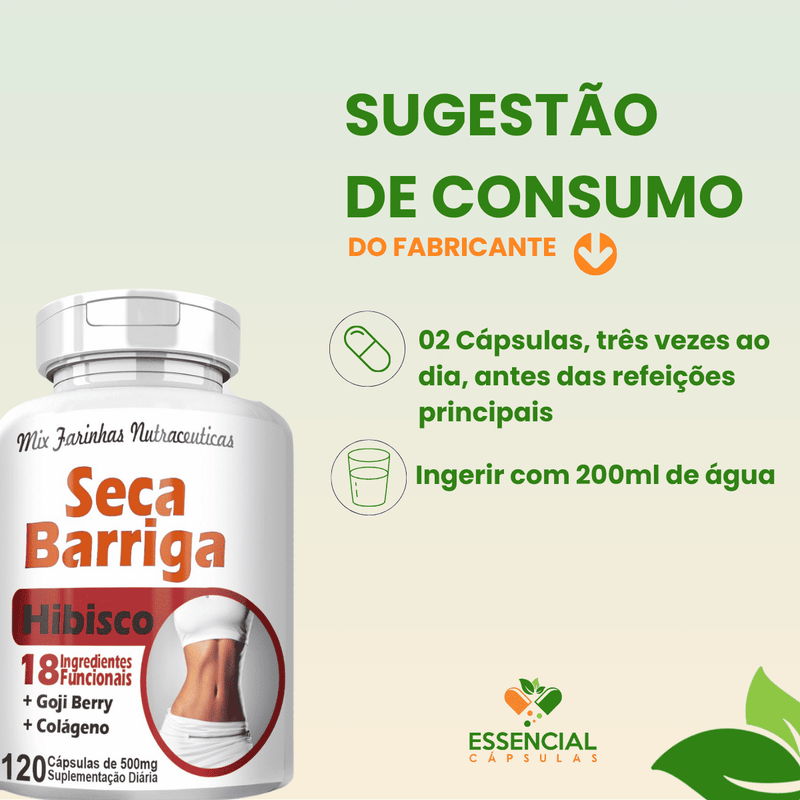 Seca Barriga Com Hibisco 500mg 120 Cápsulas