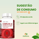 COMPLEXO-B SUPLEMENTO DE VITAMINA B1, B2, B3, B5, B6, B7, B12 + ÁCIDO FÓLICO 60 CÁPSULAS