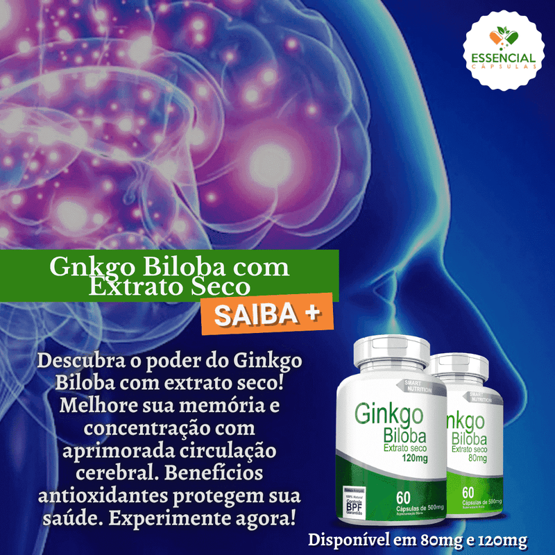 Kit com 3 Ginkgo Biloba Ext. Seco(120mg) 500mg 60 Cápsulas