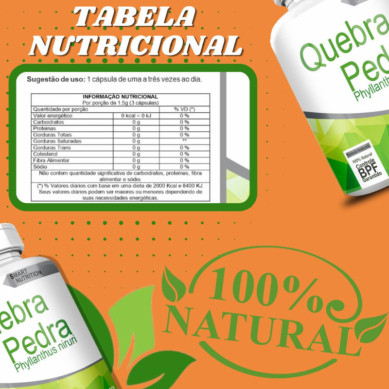 Kit com 3 Quebra Pedra 500mg 60 Cápsulas