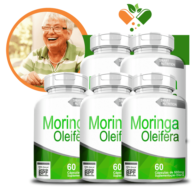 Kit com 5 Moringa Oleifera 500mg 60 Cápsulas