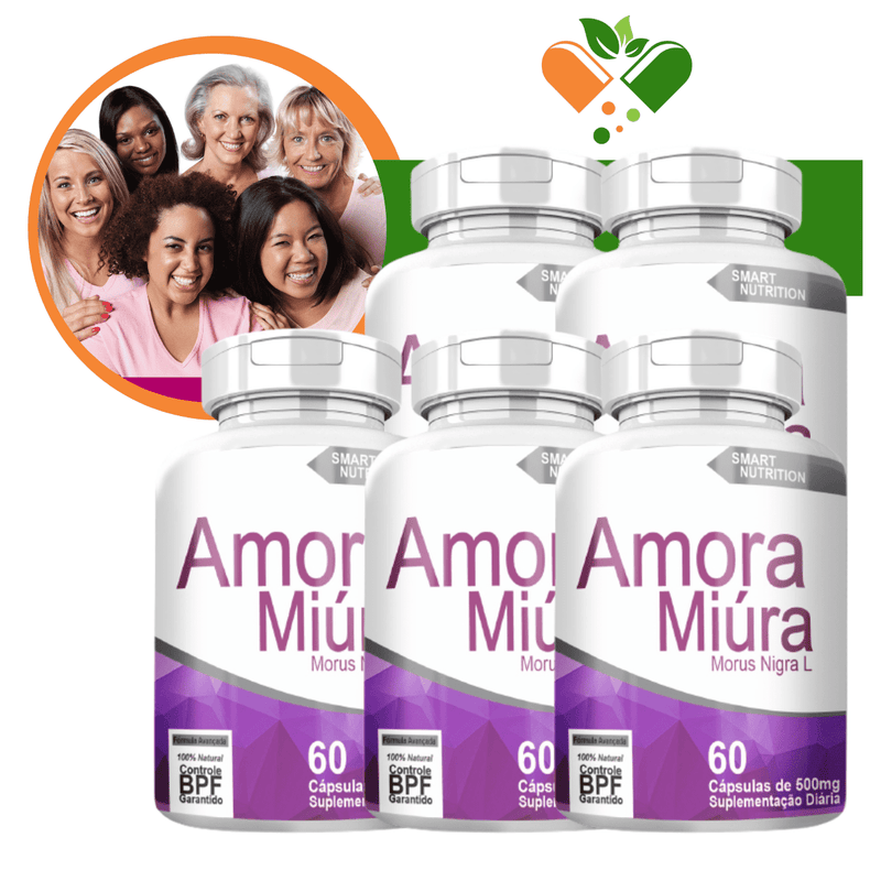 Kit com 5 Amora Miura 500MG 60 Cápsulas