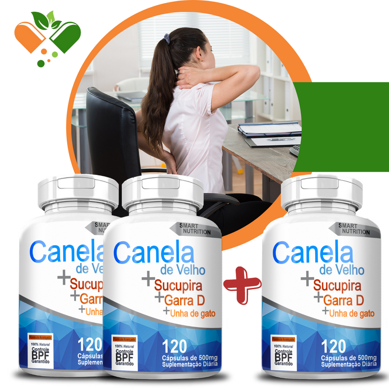 Compre 2 Leve 3 Potes Canela De Velho Composto 500mg 120 Cápsulas