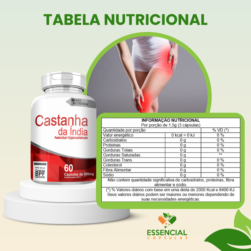 CASTANHA DA ÍNDIA  KIT COM 3 POTES COM TOTAL DE 180 CAPSULAS