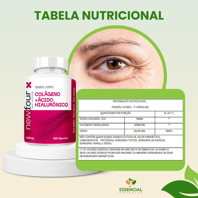 COLÁGENO + ÁCIDO HIALURÔNICO 120 CÁPSULAS