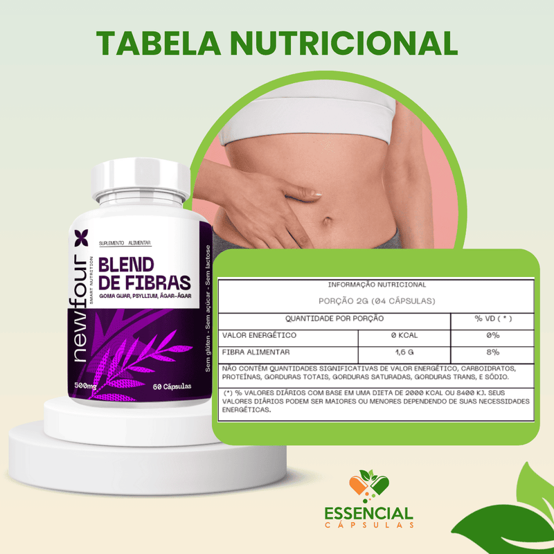BLEND DE FIBRAS KIT COM 5 POTES COM TOTAL DE 300 CAPSULAS