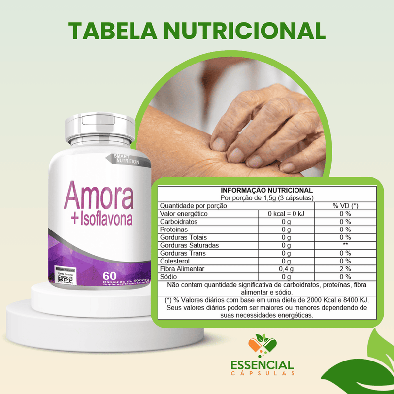 AMORA COM ISOFLAVONA KIT COM 3 POTES COM TOTAL DE 180 CAPSULAS