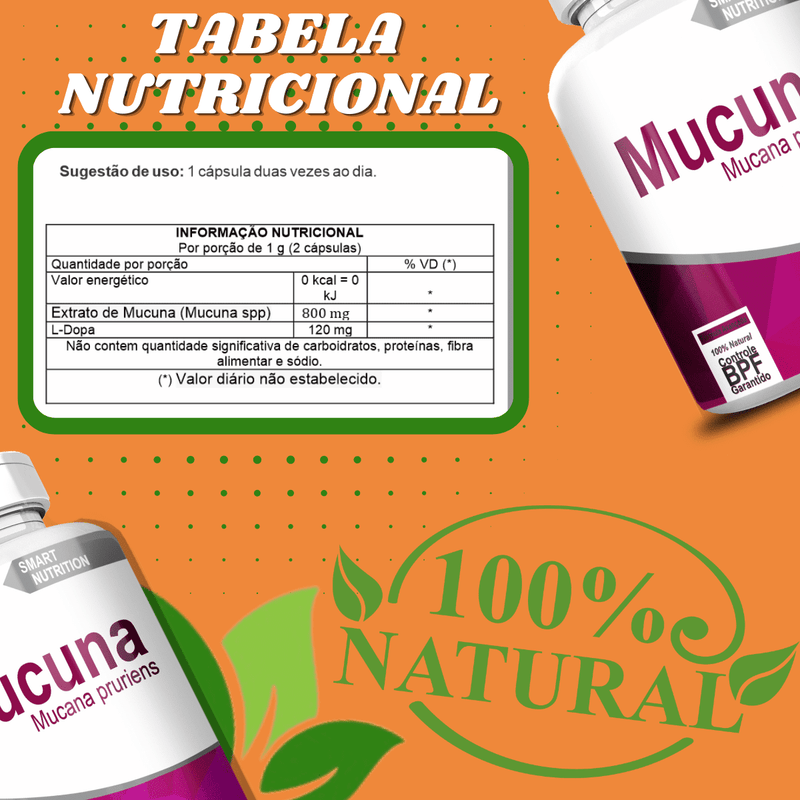 Kit com 5 Mucuna 500mg 60 Cápsulas