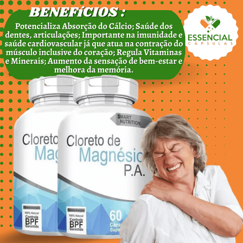 Cloreto De Magnésio 500mg 60 Cápsulas