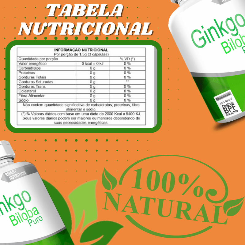 Ginkgo Biloba Puro 500mg 60 Cápsulas