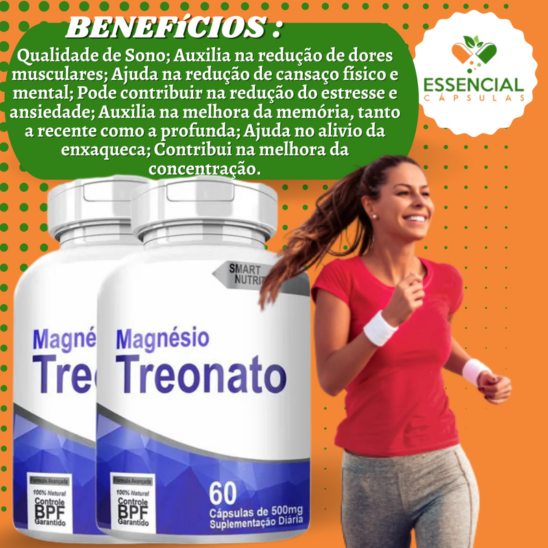 Magnésio Treonato 500mg 60 Cápsulas