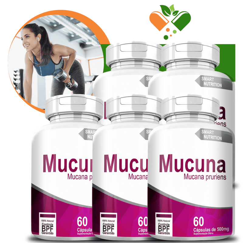 Kit com 5 Mucuna 500mg 60 Cápsulas