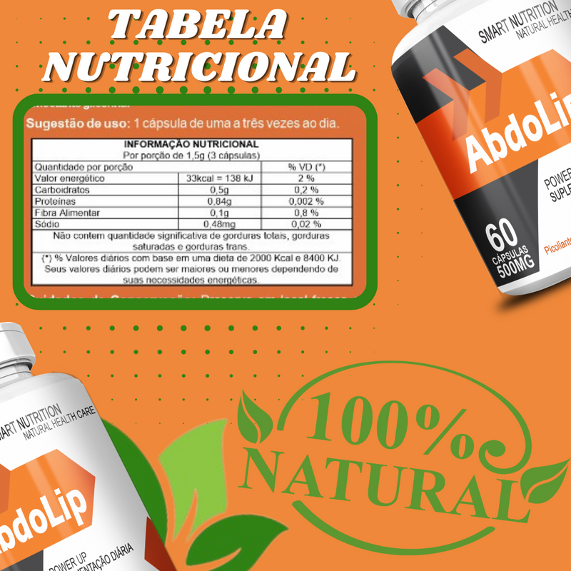 Compre 2 Leve 3 Potes Abdolip 500mg 60 Cápsulas