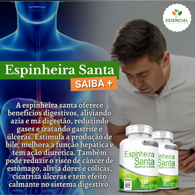 Espinheira Santa 500MG 120 Cápsulas