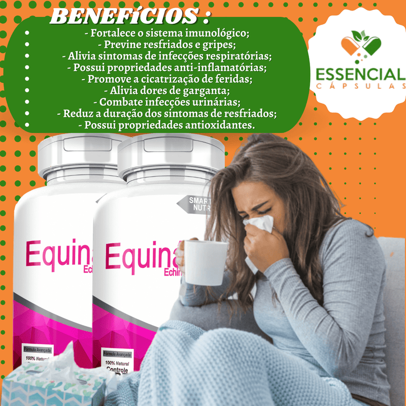 Kit com 3 Equinácea 500mg 60 Cápsulas