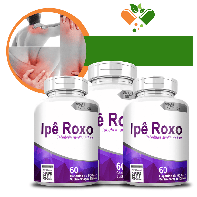 Kit com 3 Ipê Roxo 500mg 60 Cápsulas