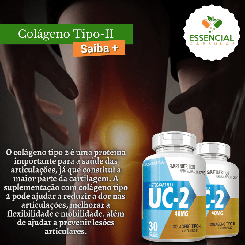 Kit com 5 Potes Colágeno Tipo 2 500mg 30 Cápsulas