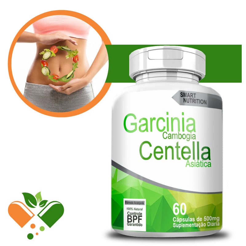 Garcinia Com Centella Asiática 500mg 60 Cápsulas