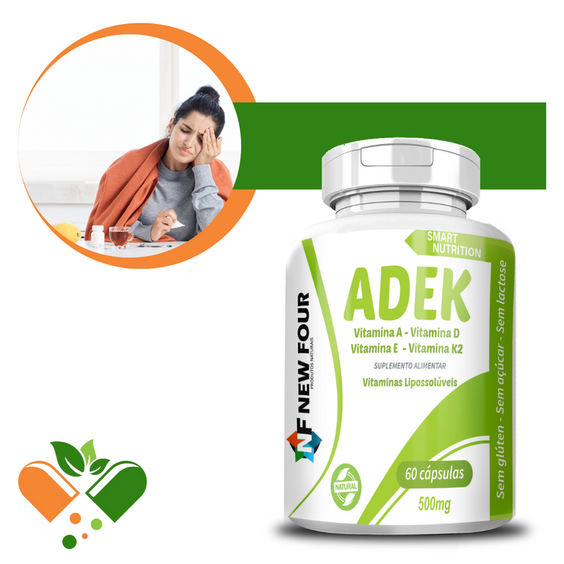 Adek (Vitaminas A,D,E,K) 500mg 60 Cápsulas