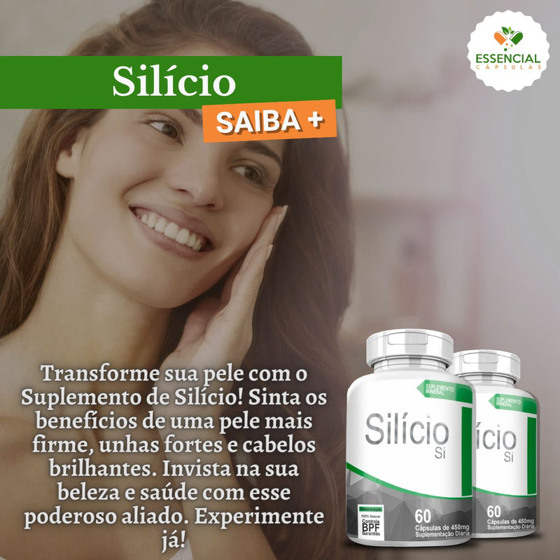 Kit com 5 Silício 450mg 60 Cápsulas