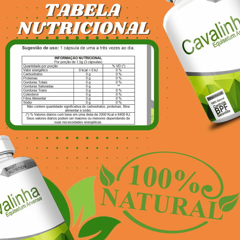 Compre 2 Leve 3 Potes Cavalinha 500mg 60 Cápsulas